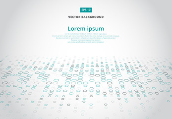 Obraz premium Streszczenie technologia tło z niebieskim obramowaniem wzór perspektywy okręgu, ilustracji wektorowych