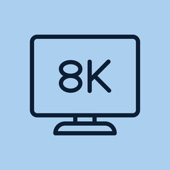 8K monitor icon