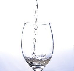 Glass of cold and refreshing wine been prepared