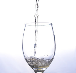 Glass of cold and refreshing wine been prepared