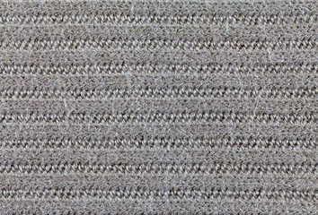 Knit woolen texture. Fabric grey background