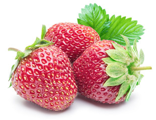 Strawberry on the white background.