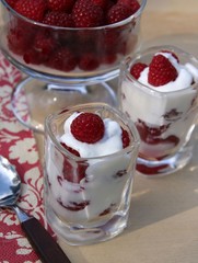 nachspeise mit himbeeren