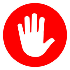 Obraz premium hand red circle icon