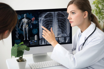 Female medical doctor. Medical examination concept.