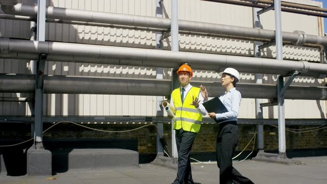  Engineers carrying out an inspection at urban industrial site