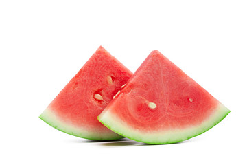 Slice of watermelon on white background
