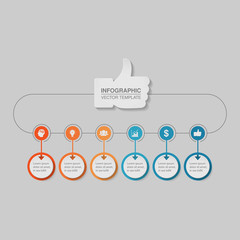 Vector infographic template for diagram, graph, presentation, chart, business concept with 6 options.