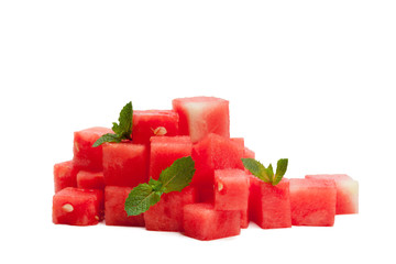Watermelon fruit cube slice