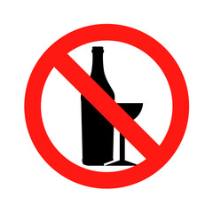 No alcohol No drunk sing symbol icon vector illustration eps