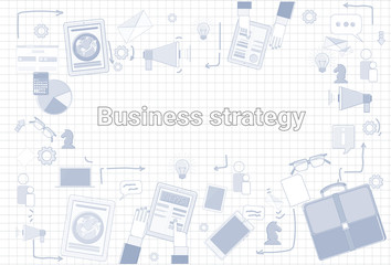 Business Strategy Marketing Economic Development Plan Banner Vector Illustration