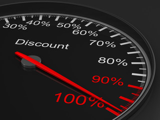 speedometer on black background. 3D illustration