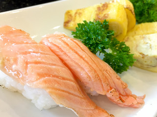 salmon sushi set  - Japanese food