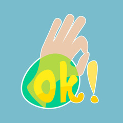 Naklejka na ściany i meble Ok Sticker Social Media Network Message Badges Design Vector Illustration
