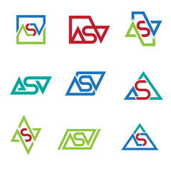 Initial Letter AVS  Logo