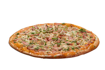 italian pizza on white background isolated