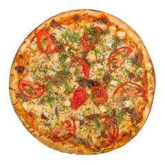 italian pizza on white background isolated