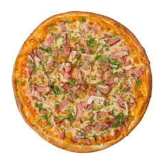 italian pizza on white background isolated