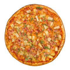 italian pizza on white background isolated