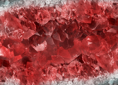 background from dark ruby crystals group