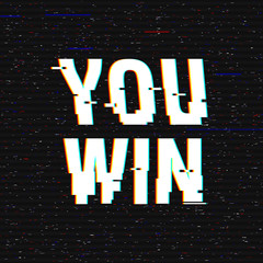 You win glitch text. Anaglyph 3D effect. Technological retro background. Vector illustration. Creative web template. Flyer, poster layout. Computer program, console screen, retro arcade