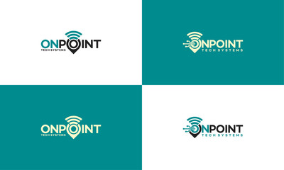 map pointer and wifi logo combination. GPS locator and signal symbol