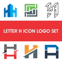 set of letter H logo design
