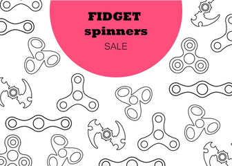 Fototapeta premium Spinners banner in simple style