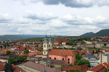 church and fortress Eger Hungary cityscape