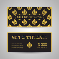 Vintage arabic style gift certificate template
