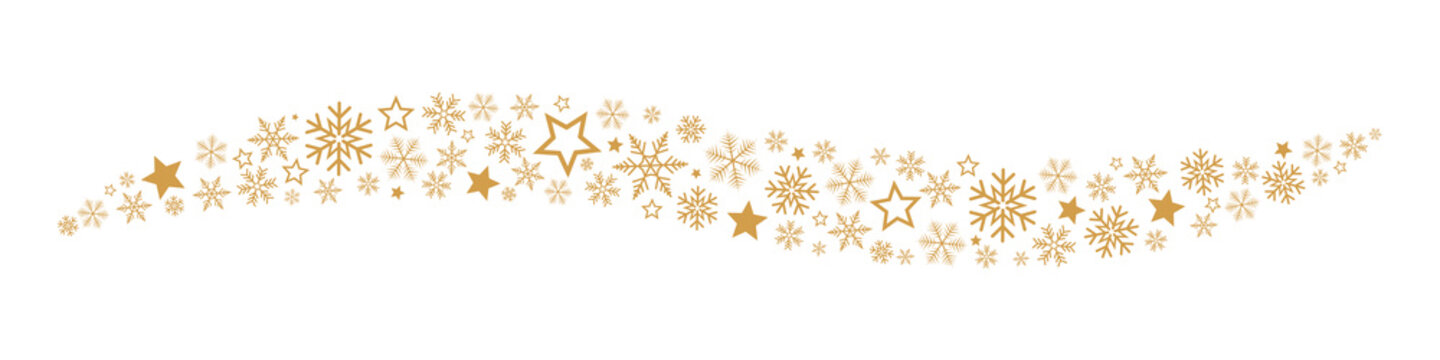 Stars & snowflakes border - Gold