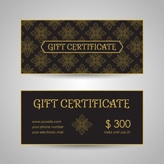 Vintage arabic style gift certificate template
