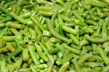ripe fried green beans closeup