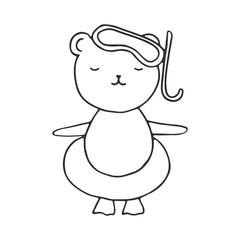 Cute bear; wild animal. Nursery art.