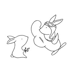 Cute rabbit animals.