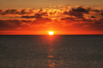 Beautiful sunset over the sea.