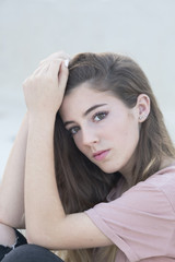Fototapeta premium Close-up portrait of a teenage woman.