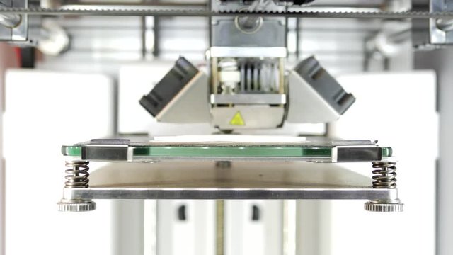 3D printer printing close up process of new printing technology in 4K