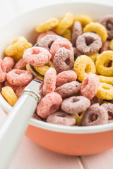 Colorful cereal rings.