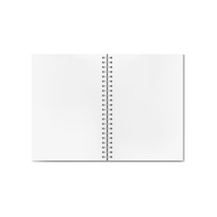 Vector opened realistic notebook with blank sheets. Clean pages textbook on ring spiral binder mockup or template