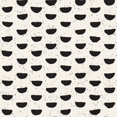 Seamless pattern with hand drawn lines. Abstract background with freehand brush strokes. Black and white texture. Ornament for wrapping paper.