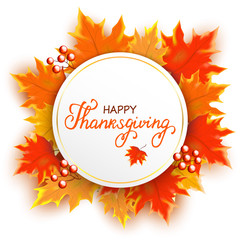 Hand drawn lettering Thanksgiving typography poster. Vector vintage style calligraphy