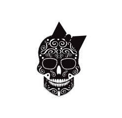 Skull icon with bow