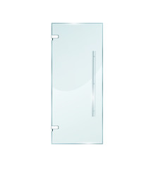 Glass door isolated on grey background. Vector illustration