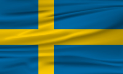 Vector Flag of Sweden. Vector illustration