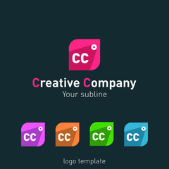 Creative abstract logo design template for a 360 degrees company. Logo set, vector illustration.