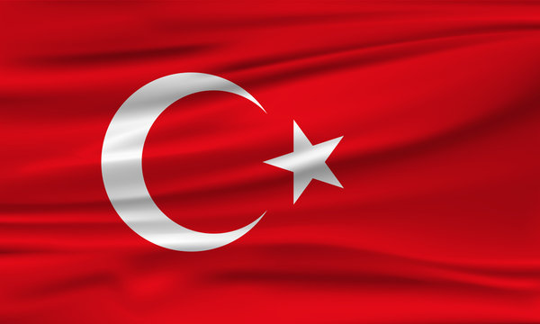 Vector flag of Turkey. Vector illustration