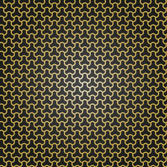 Seamless vector ornament. Modern black and golden background. Geometric modern pattern