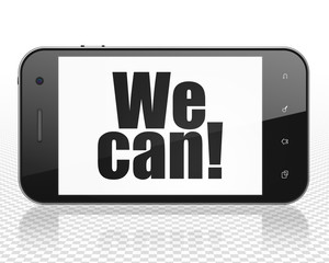 Finance concept: Smartphone with We Can! on display