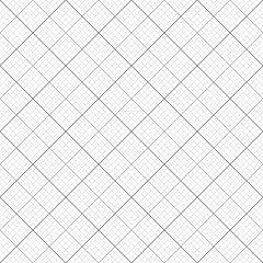 Geometric vector black and white diagonal grid. Seamless fine abstract pattern. Modern background